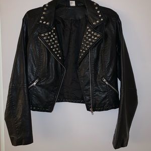 H&M studded leather jacket